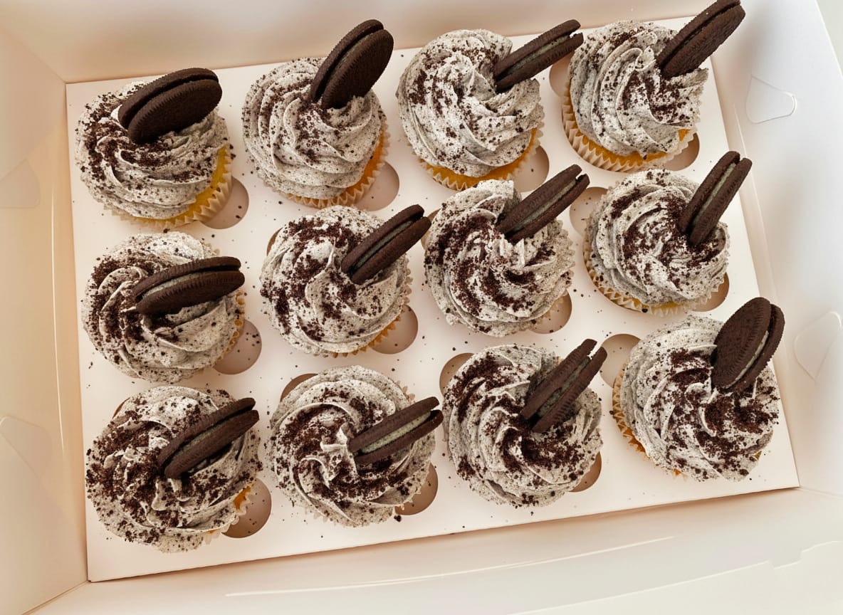 Cookies & Cream Cupcakes (Box of 12) – handcrafted baked product from Tutu’s Foods